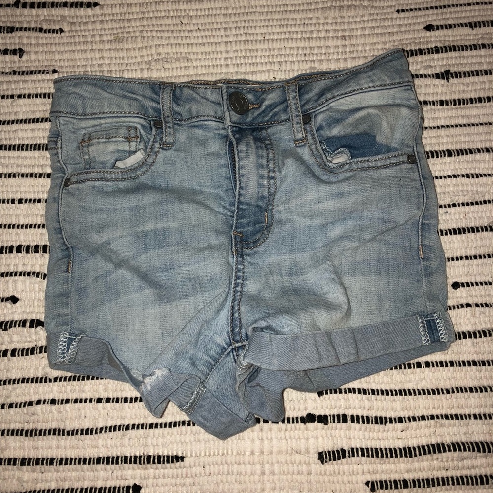 Tilly’s light blue shorts